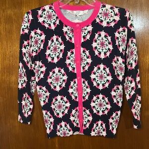 Crown & Ivy Pink and Black Patterned Cardigan